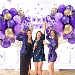 awenztech 10inch metallic purple balloon with bold shine
