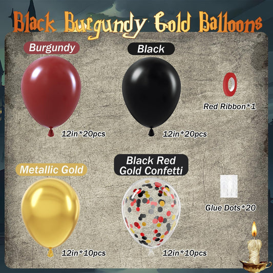 Awenztech black balloons add depth to party decor.