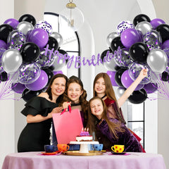 awenztech balloon arch assembly on wall using included ribbons.