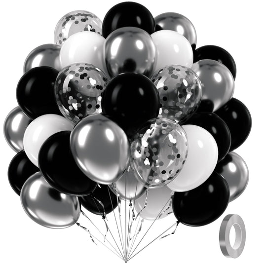 Awenztech black balloons 12inch for bold party decor and versatile balloon arches