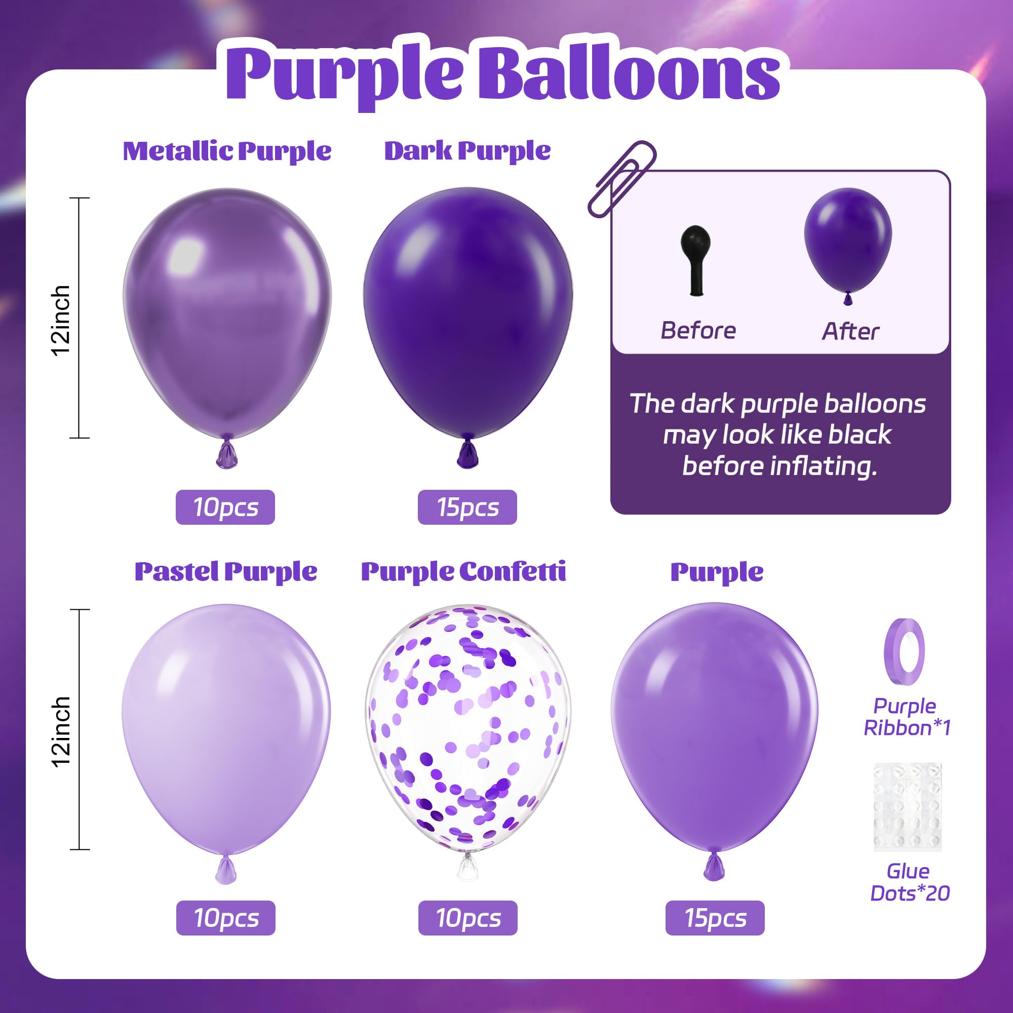 awenztech dark purple 12in balloons add depth to weddings and baby showers