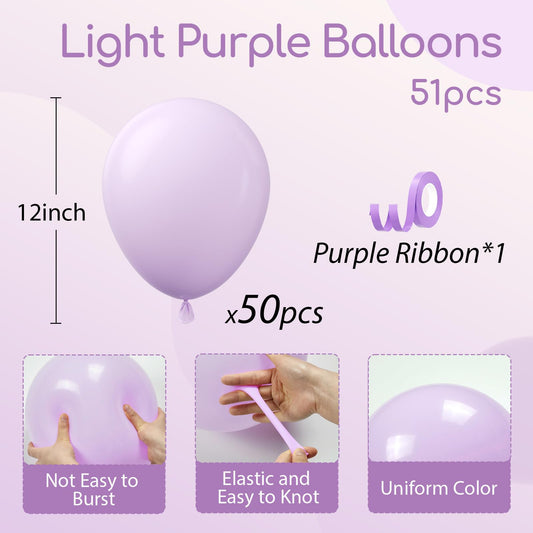 Awenztech pastel purple balloons close-up showing premium latex for durable inflation.