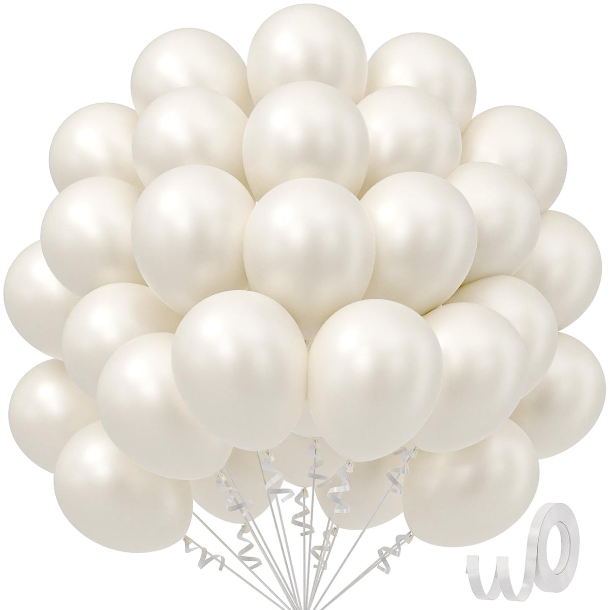 awenztech Pearl Balloons 12in pack 50 for vibrant wedding and party decor.