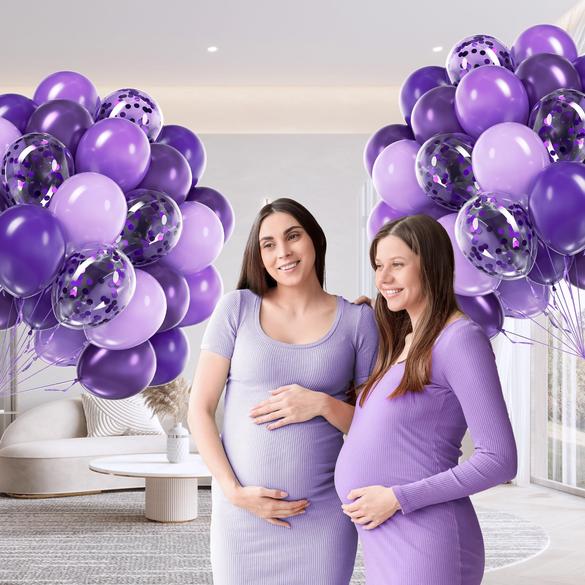 awenztech purple confetti balloons add festive texture and surprise inside