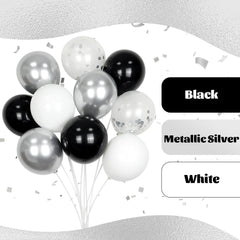 Awenztech silver confetti balloons 12inch with sparkling interior accents