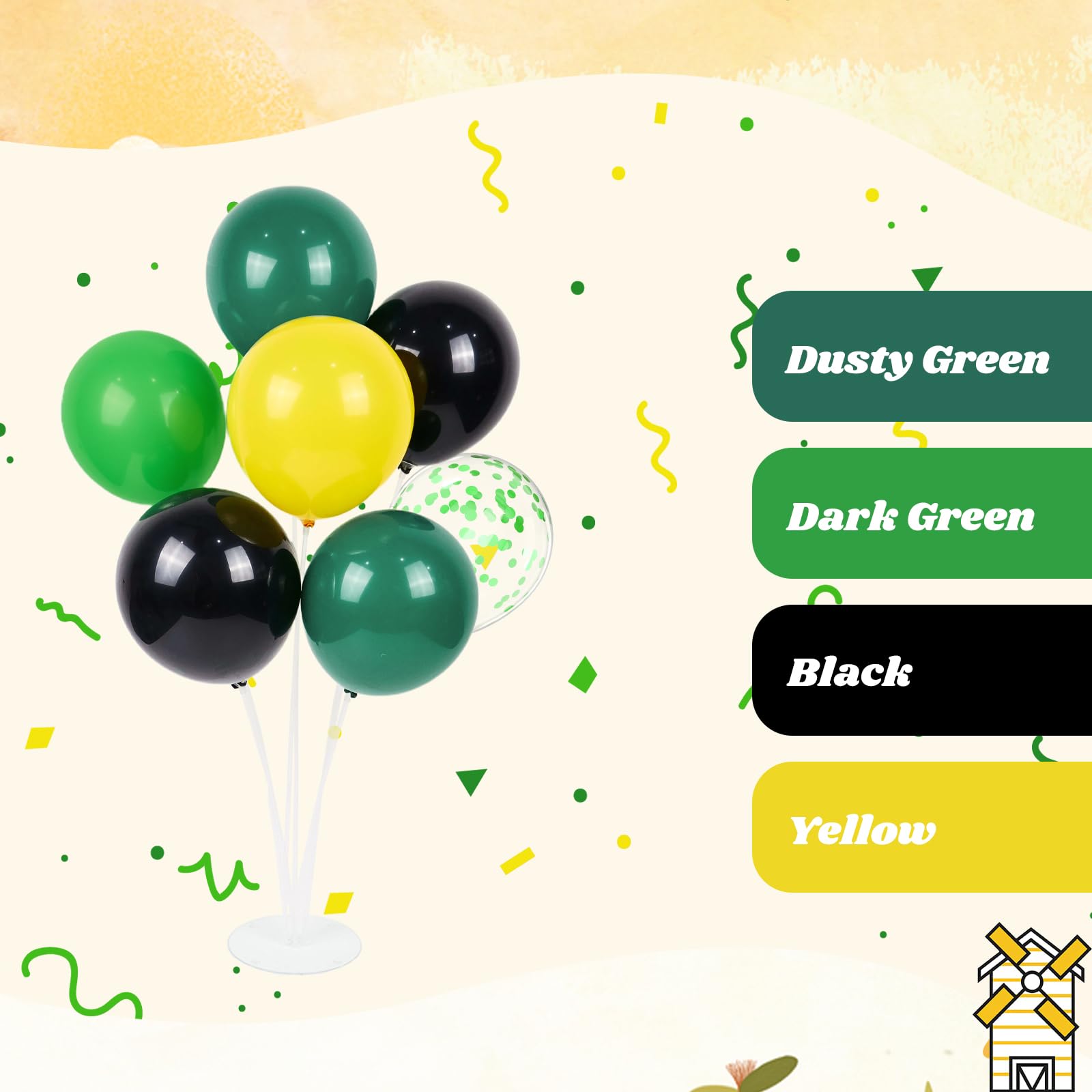 Awenztech tractor balloons black 12in for dramatic party contrast.