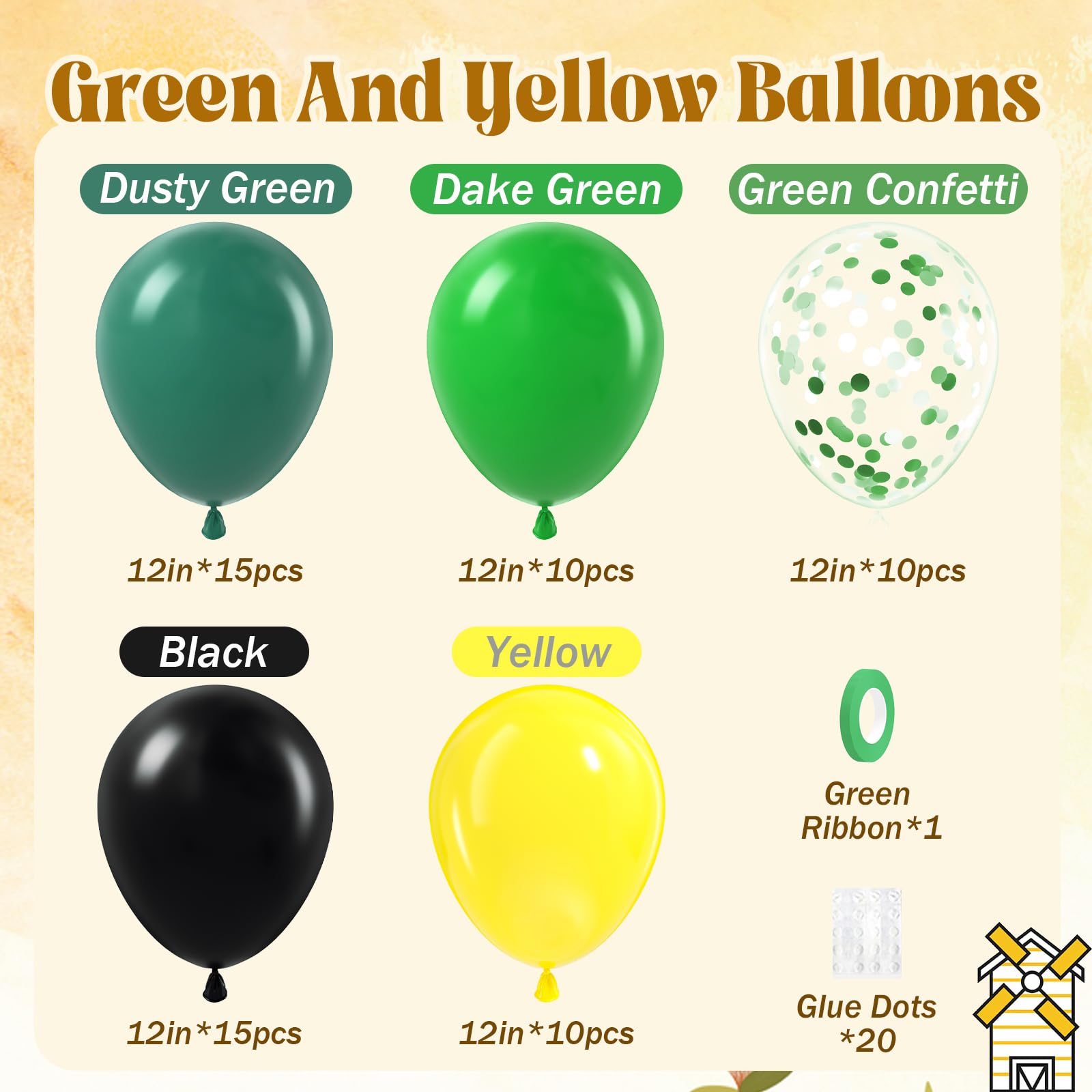 Awenztech tractor balloons dark green 12in add bold accents to birthday decor.