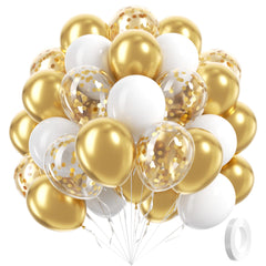 awenztech white and gold balloons package for chic party decor