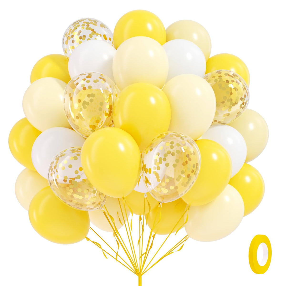 awenztech yellow and white balloons for bright bee-lemon party decor