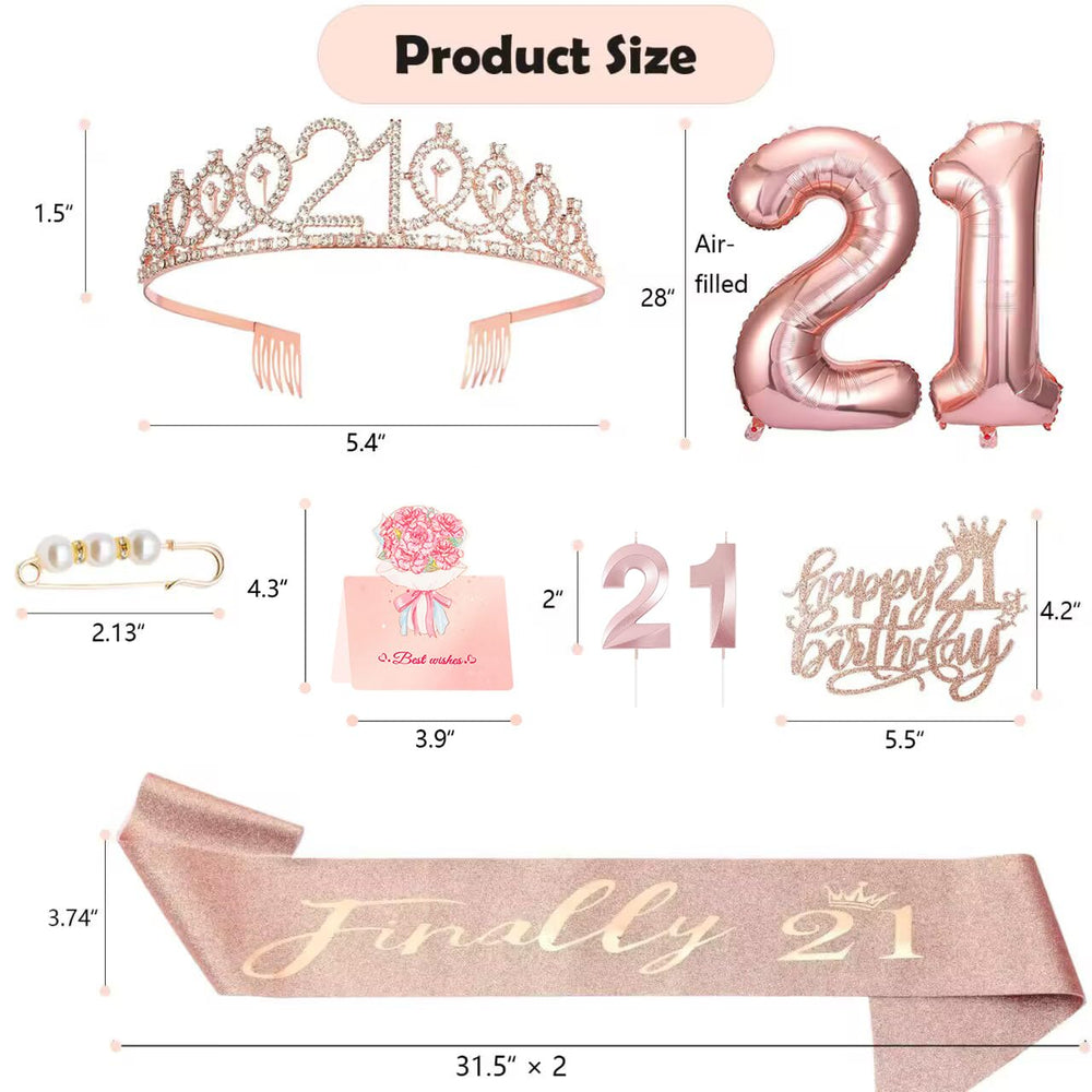 Awfrky glitter sash 'Finally 21' elevates party style and photo moments.