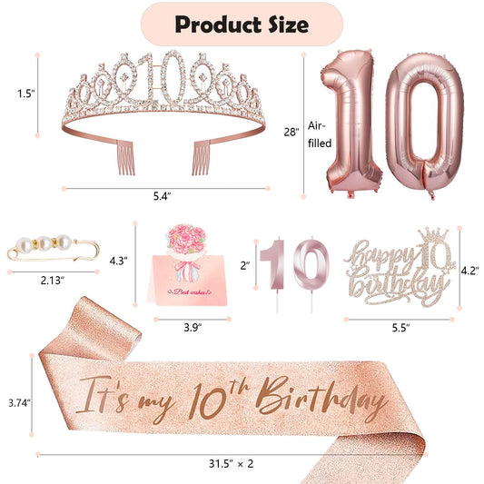 Awfrky It’s My 10th Birthday sash with glitter fabric, adjustable for comfort.