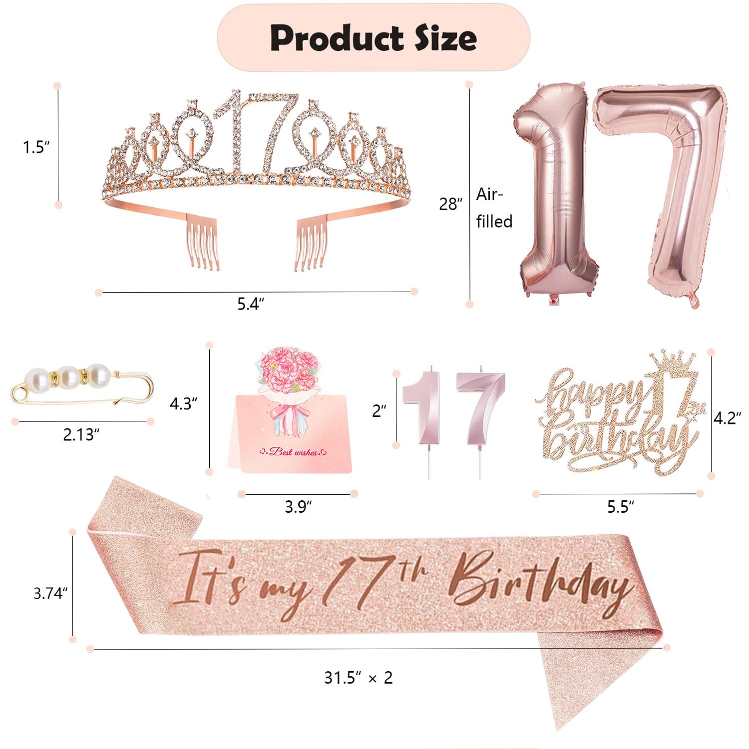 Awfrky It’s My 17th Birthday sash, adjustable for a secure, comfortable fit