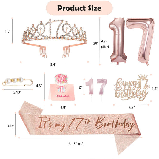 Awfrky It’s My 17th Birthday sash, adjustable for a secure, comfortable fit