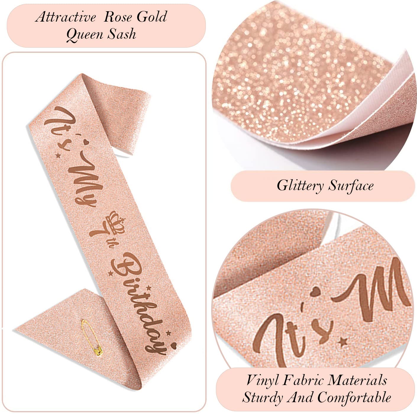 Awfrky pearl pin for sash or crown adds subtle elegance