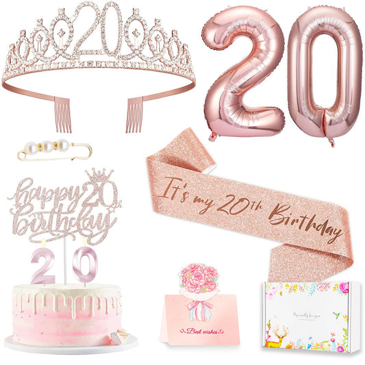 Awfrky rose gold 20th crown with combs for secure, elegant hair coverage