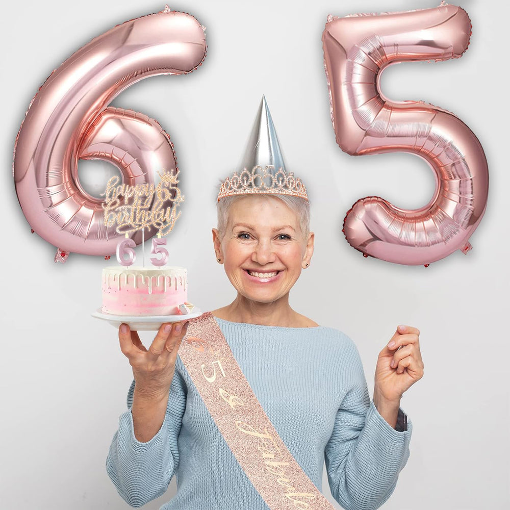 Awfrky rose gold 65th candles burn long and smokeless.
