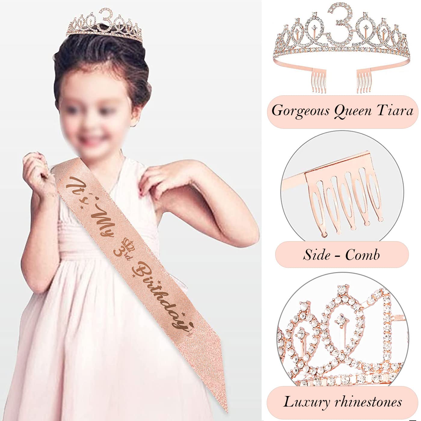 Awfrky rose gold cake topper brightens cakes and cupcakes with glittery charm.