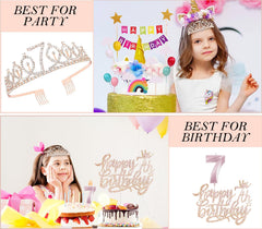 Awfrky rose gold number 7 balloon for durable decor
