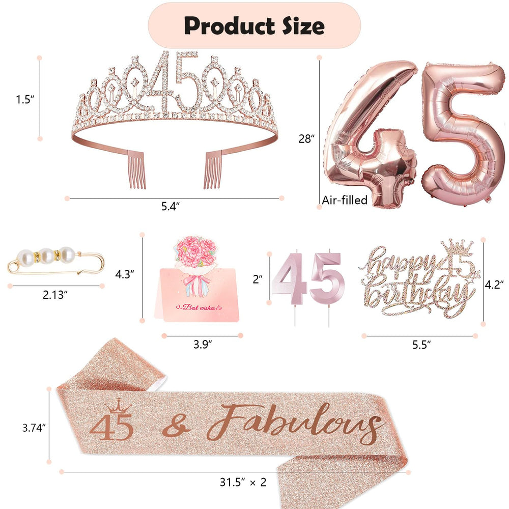 Awfrky rose gold numeral candles 4 and 5 for the 45th birthday
