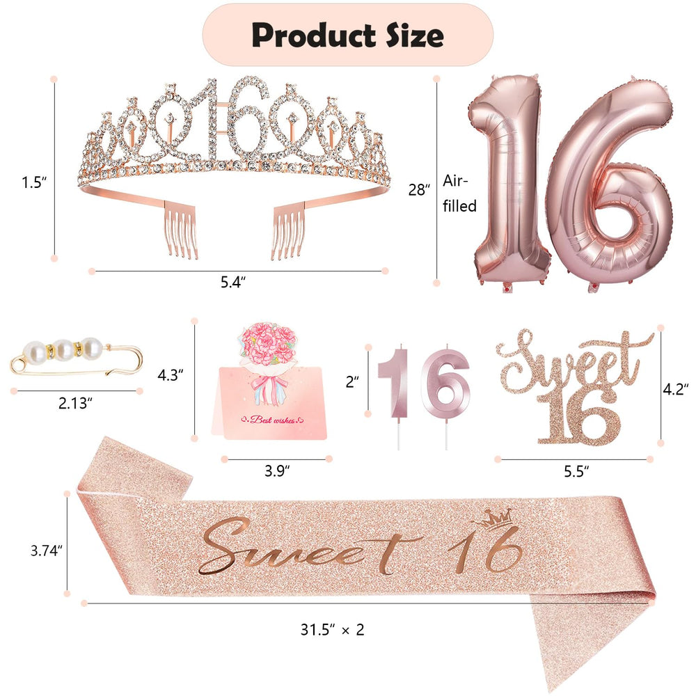 Awfrky Sweet 16 sash with glitter accents for a cohesive theme