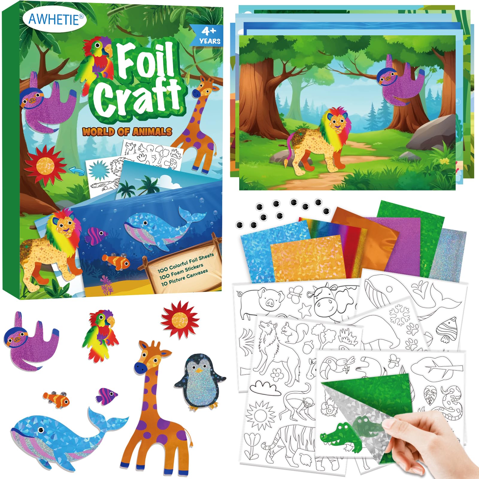 AWHETIE picture canvases guide kids through a creative craft