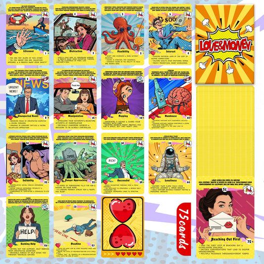 AWKAEIN 75-card deck big cards closeup highlights bold visuals for clear readings.