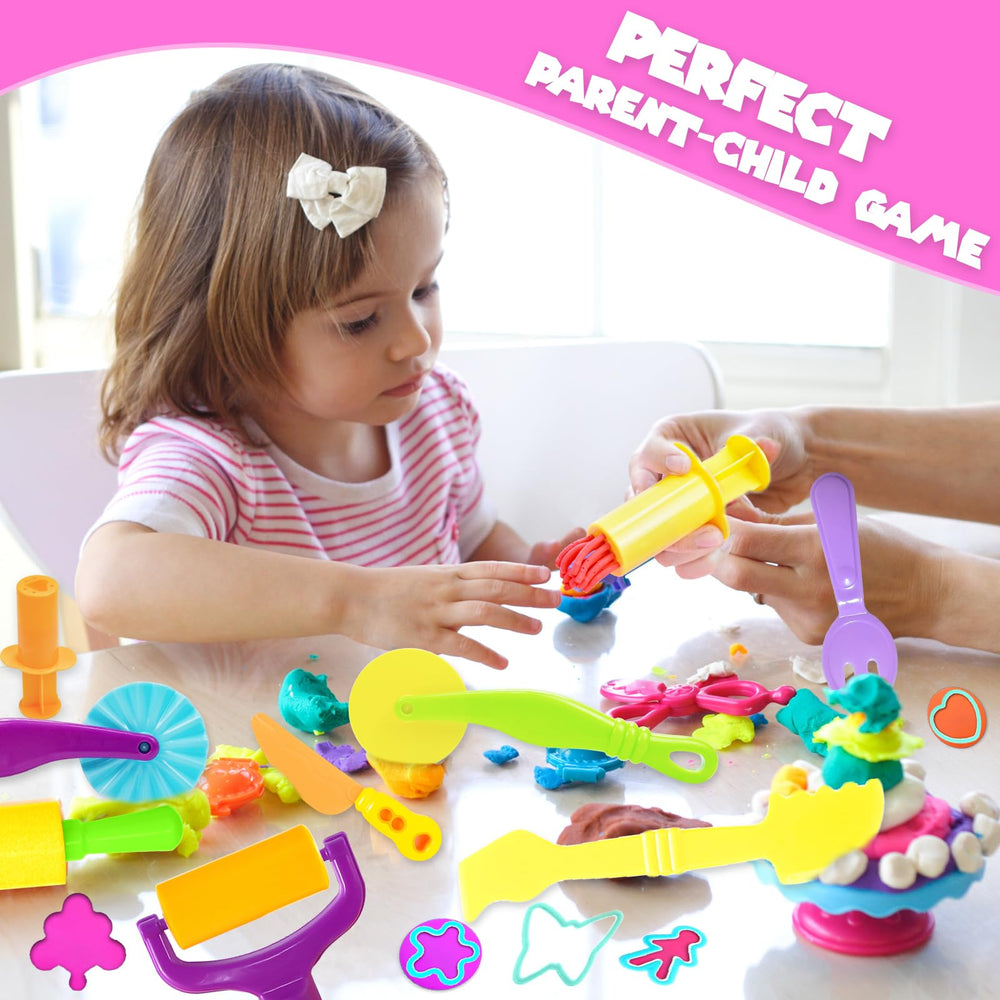 AWNOGKUE playdough tools set compact storage keeps play area tidy