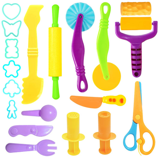 AWNOGKUE playdough tools set roller cutters for precise shaping during creative play