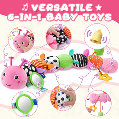 AWOTOY caterpillar mirror toy supports early self-view and focus.