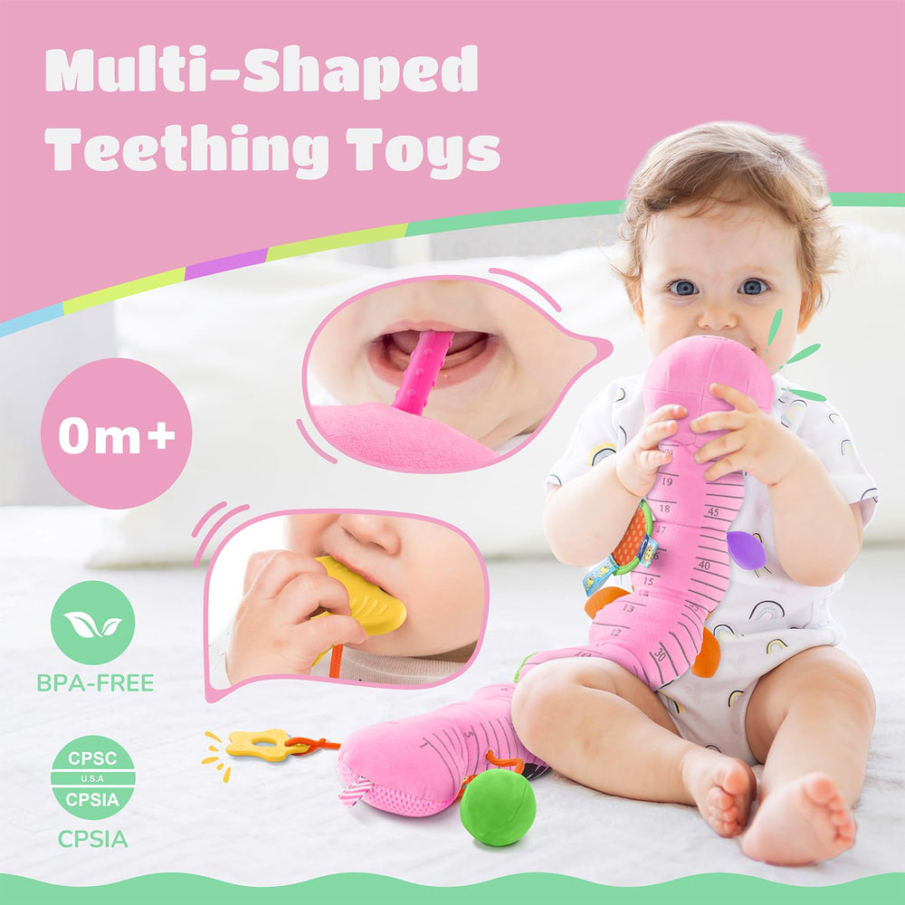 AWOTOY Caterpillar crinkle toy with textured segments for sensory exploration