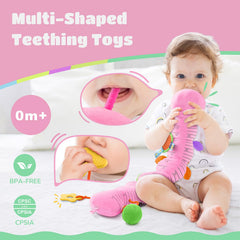 AWOTOY Caterpillar crinkle toy with textured segments for sensory exploration