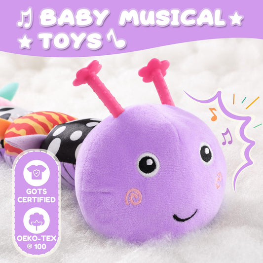 AWOTOY caterpillar crinkle wings engage tactile play and sensory exploration.