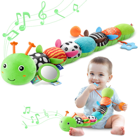 AWOTOY caterpillar multisensory toy engages baby senses for early development