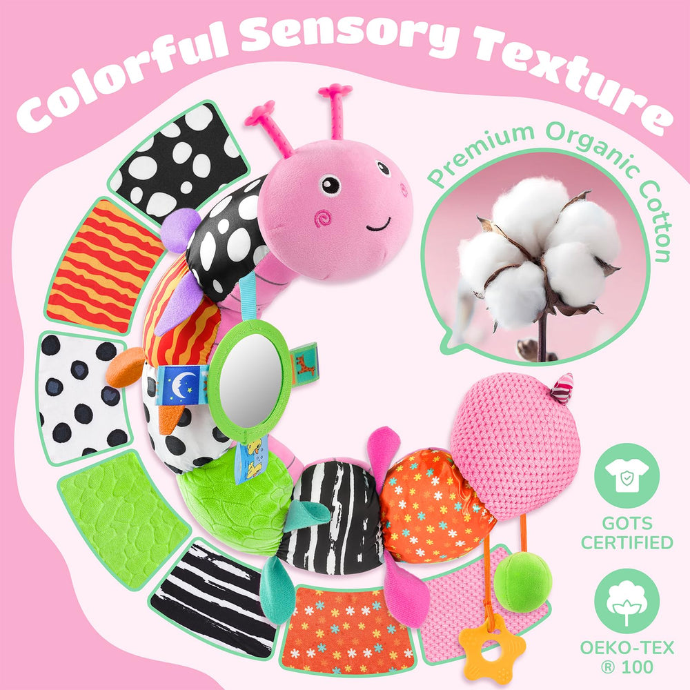 AWOTOY Caterpillar patterned sensory toy stimulates sight and curiosity