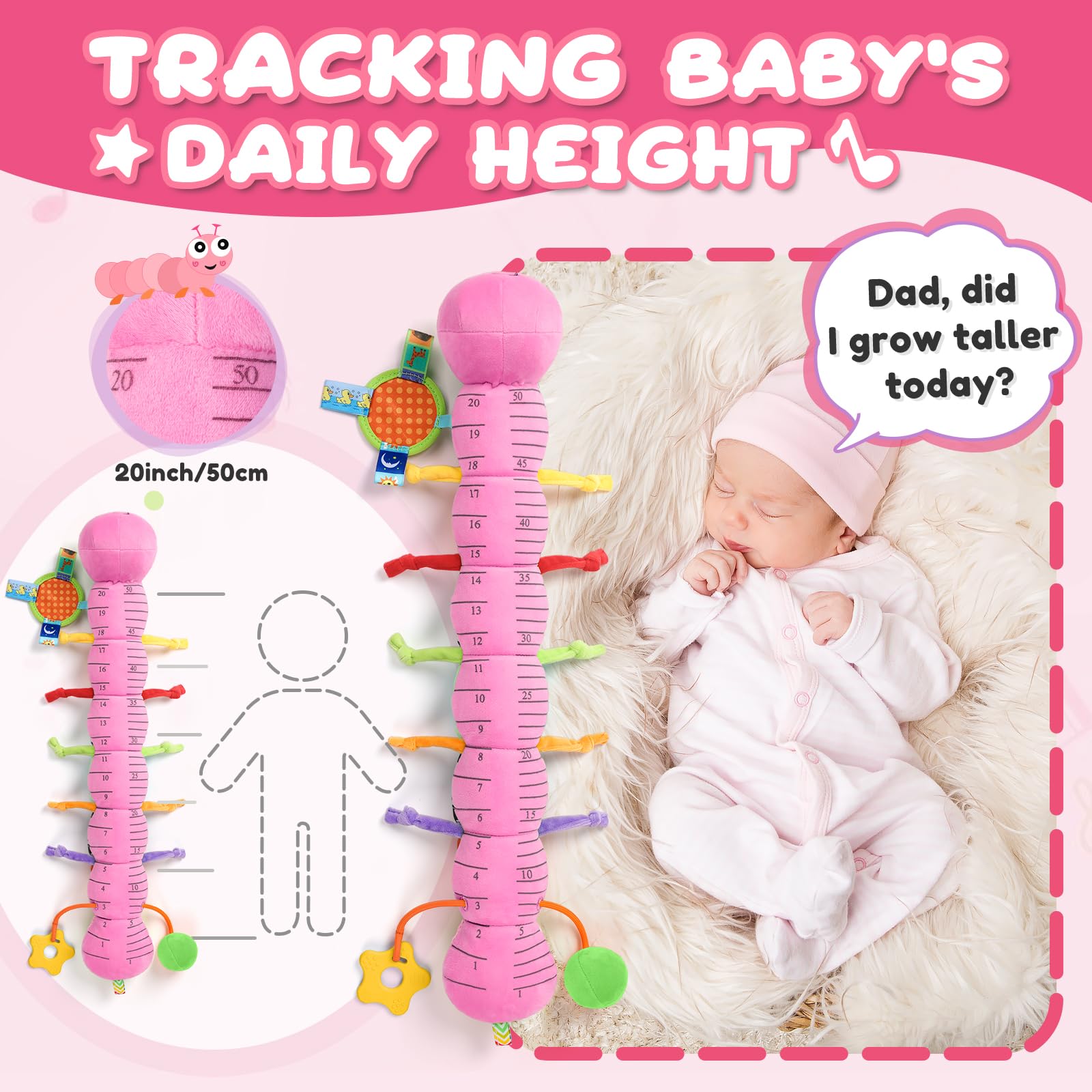 AWOTOY plush teether on caterpillar offering safe teething relief