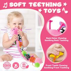AWOTOY caterpillar pull-string textures aid fine motor practice.