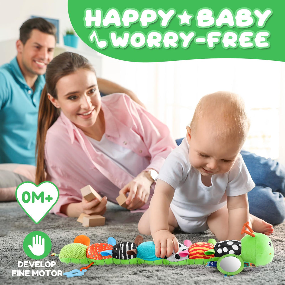 AWOTOY caterpillar pull-string encourages interactive play and motor skills
