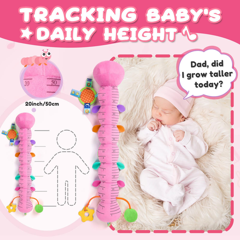 AWOTOY caterpillar rattle sounds support auditory development during play.