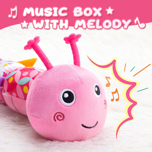 AWOTOY Caterpillar's built-in crinkle and rattle encourage grasping and hearing.