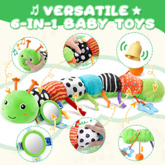 AWOTOY Crinkle wings stimulate tactile exploration and visual tracking.