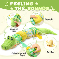 AWOTOY crocodile body rattle — promotes auditory awareness and fine motor play