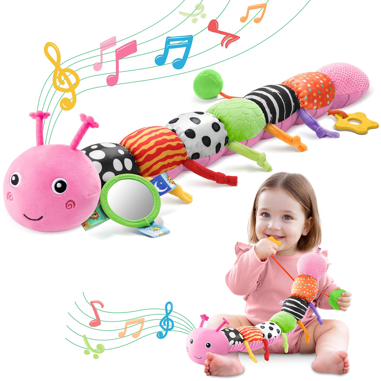 AWOTOY musical caterpillar head with lullaby for soothing newborns during nap time