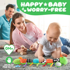 AWOTOY Soft rattle adds gentle sounds for early auditory development.