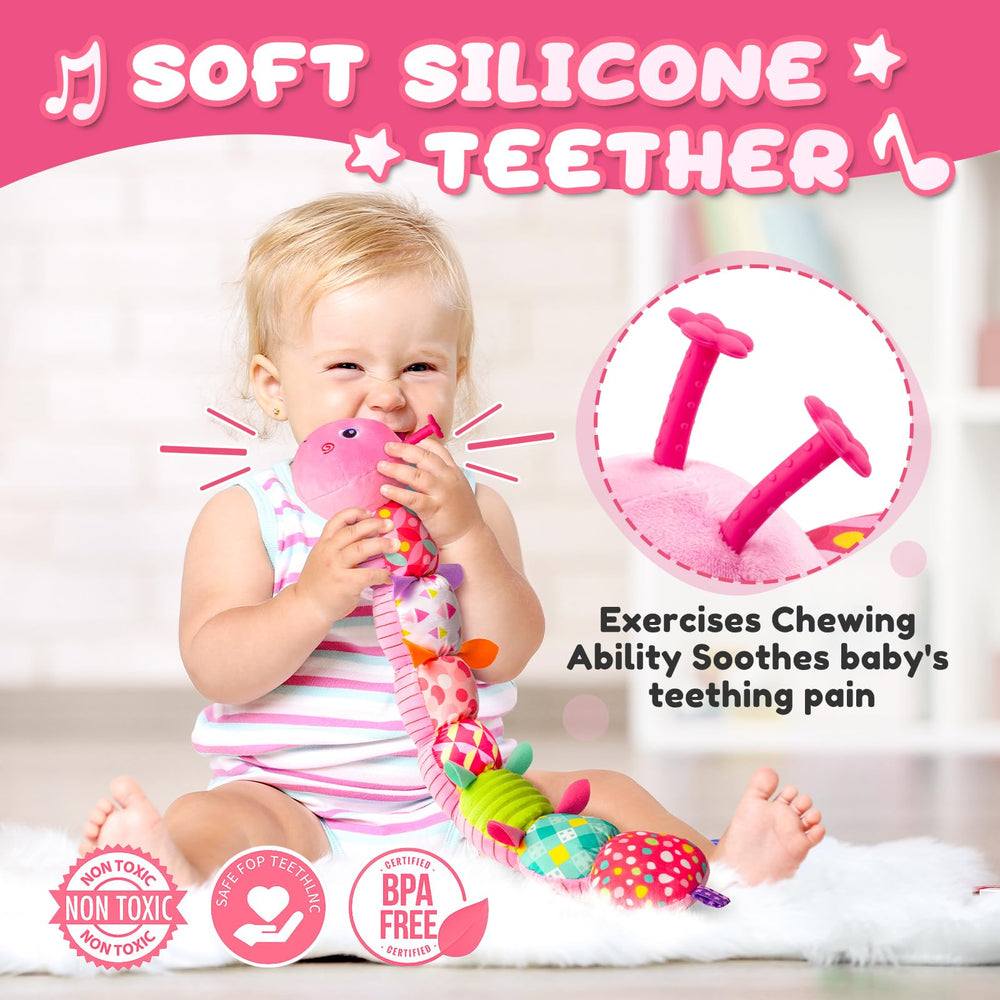 AWOTOY Caterpillar tail bell captures baby's attention and auditory development.