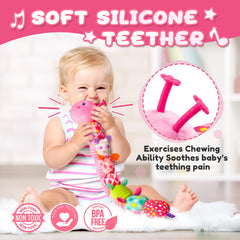 AWOTOY Caterpillar tail bell captures baby's attention and auditory development.