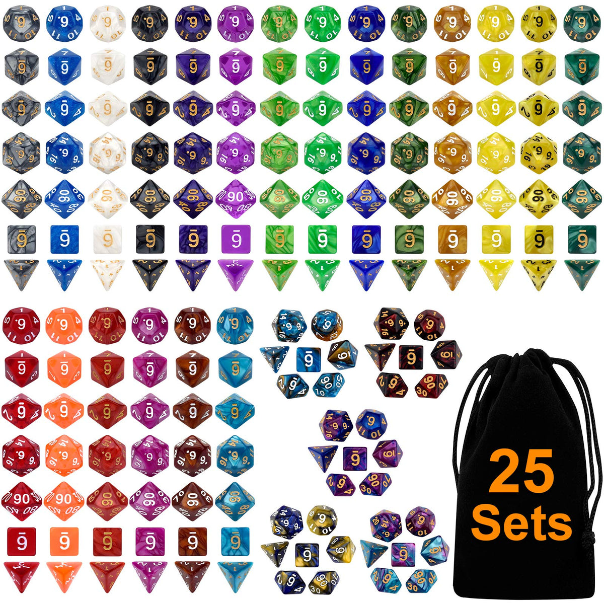 Awpeye DND dice set in vibrant colors for smooth rolling
