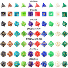 Awpeye table top gaming dice collection suitable for D&D, MTG, and board games.