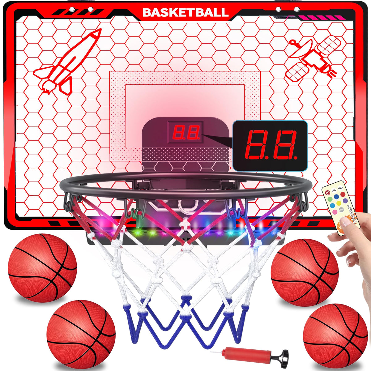 Awsoo basketball hoop with LED lights boosts at-home play