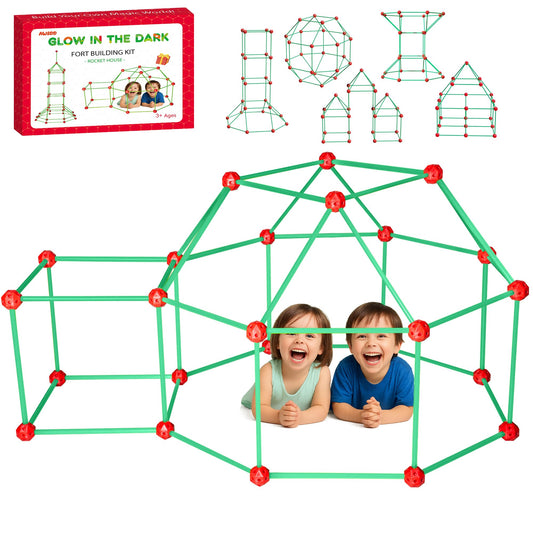 Awsoo fort-building-kit glow-poles for nighttime play spark imagination