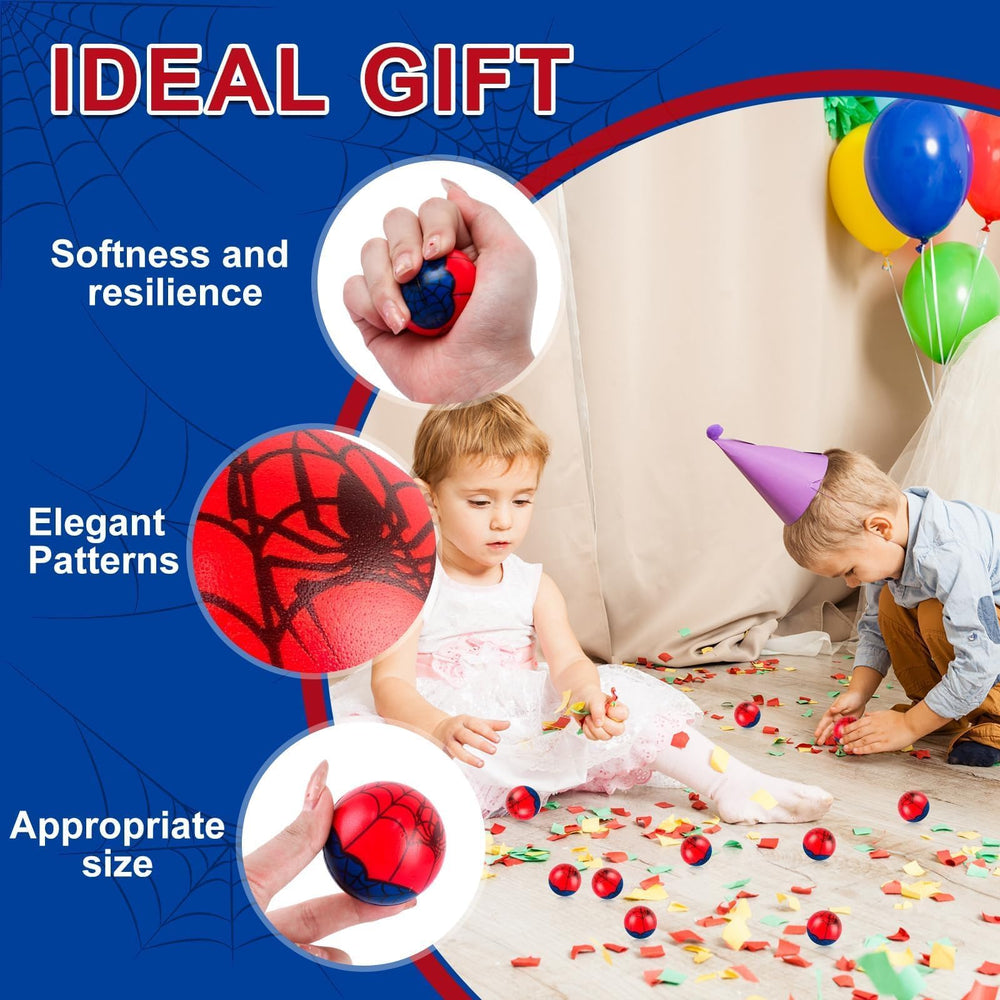 AXBMM spider web design stress ball, red and blue, ideal for classroom rewards.
